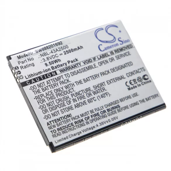 TP Link Neffos C7s, NBL-43A2500, 2500mAh utángyártott akkumulátor - VHBW