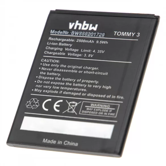 Wiko Tommy 3 – 2610, Li-Ion, 2500mAh utángyártott akkumulátor - VHBW