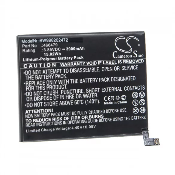 Wiko View 3 Lite 3900mAh utángyártott akkumulátor - VHBW