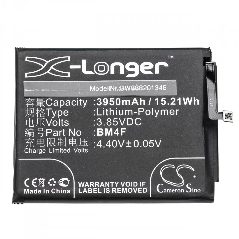 Xiaomi Mi CC9e, BM4F, 3950mAh utángyártott akkumulátor Xiaomi Mi CC9e, BM4F, 3950mAh utángyártott akkumulátor