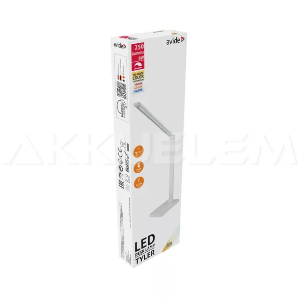 Avide TYLER 6W asztali lámpa állítható fényerő 5V USB kimenet fehér