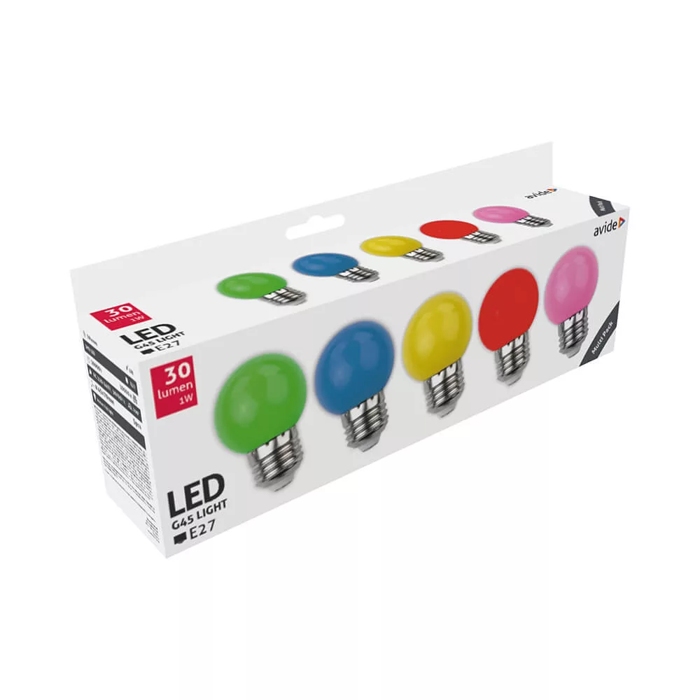 Avide LED Globe Mini G45 3W E27 5féle szín Avide LED Globe Mini G45 3W E27 5féle szín