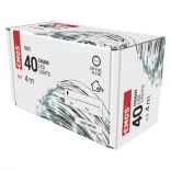 Karácsonyi fényfüzér NANO fehér 40 LED 4+5m IP44 230V kül- és beltéri