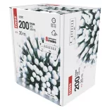 Karácsonyi füzér CHERRY 200 LED fehér 8 mode 20+5m IP44 230V adapterrel beltéri