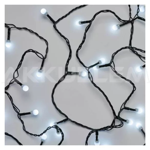 Karácsonyi füzér CHERRY 200 LED fehér 8 mode 20+5m IP44 230V adapterrel beltéri