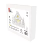 Karácsonyi házikó fából fehér 5 LED 30x28cm IP20 időzítővel 2xAA beltéri