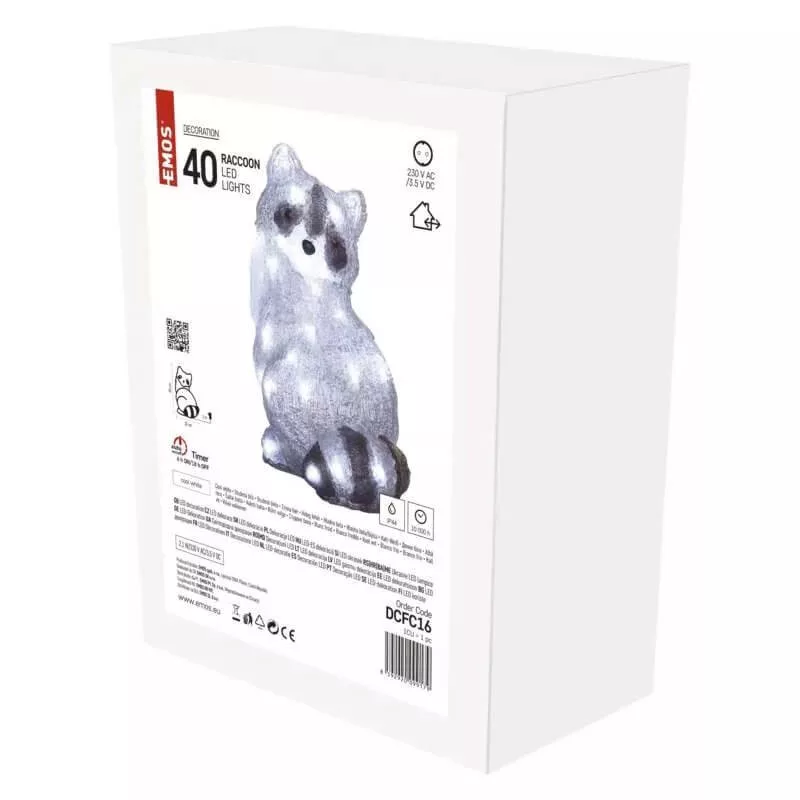 Karácsonyi mosómedve 40 LED 20x28 cm IP44 időzítővel 230V kül- és beltéri