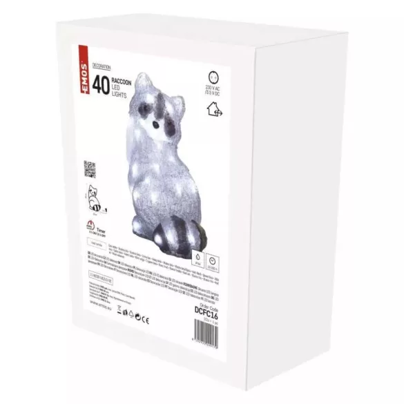 Karácsonyi mosómedve 40 LED 20x28 cm IP44 időzítővel 230V kül- és beltéri