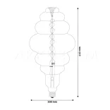 Avide Jumbo Filament E27 LED 8W Bixby 200*410mm Amber 2400K dimm