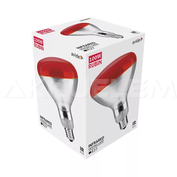 Avide Rubin infra izzó 230V 100W E27 R125