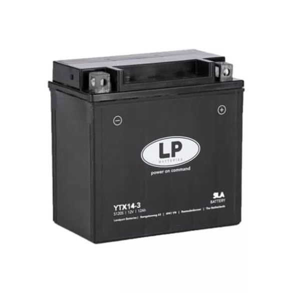 Landport 12V 12Ah 190A YTX14-3 motorkerékpár akkumulátor JOBB+ GyZ ytx14L helyett
