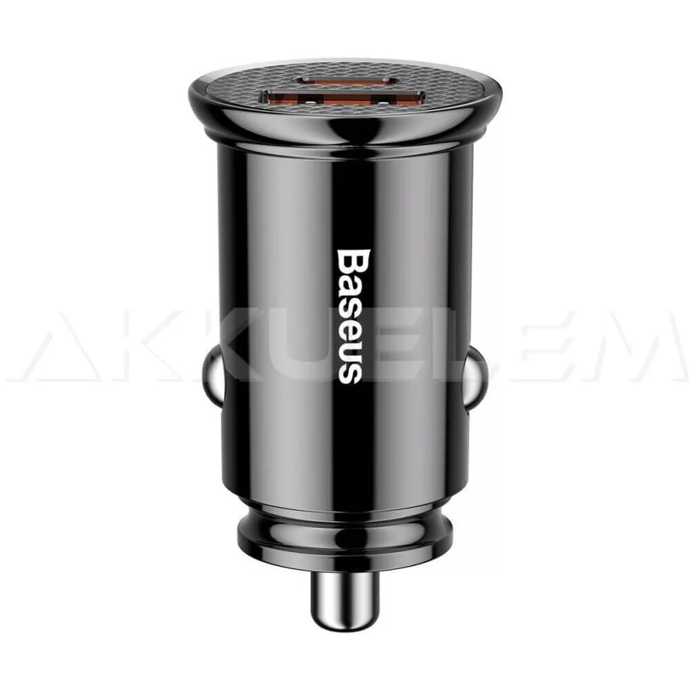 Baseus autós töltő CCALL-YS01 QC4.0 USB-C PD 3.0 30W Fast 12/24V DC