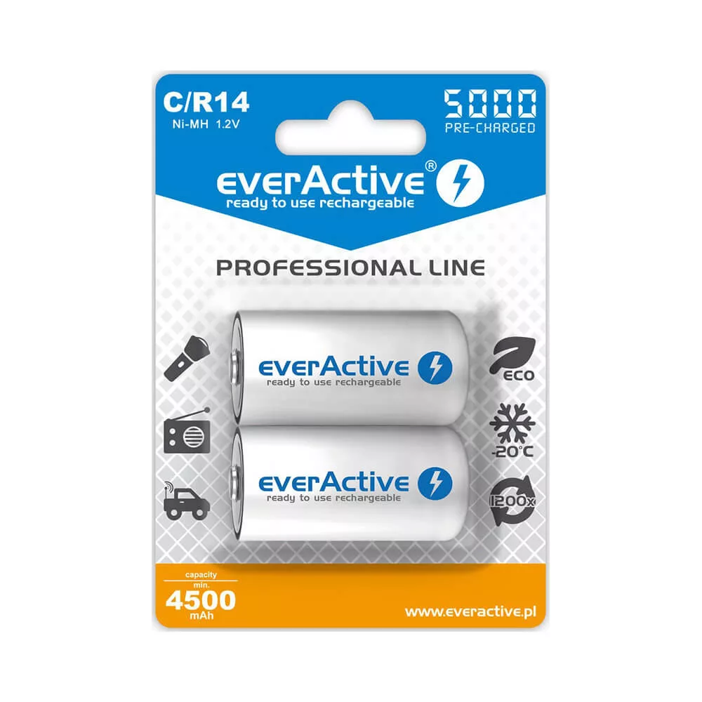 everActive C 5000mAh Professional akku (ár/db) ready to use everActive C 5000mAh Professional akku (ár/db) ready to use