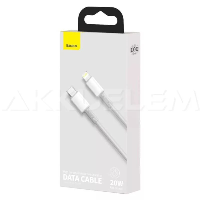 Baseus USB-C/iPhone Lightning kábel 1m fehér 20W