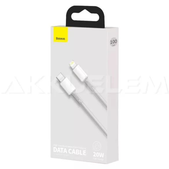 Baseus USB-C/iPhone Lightning kábel 1m fehér 20W