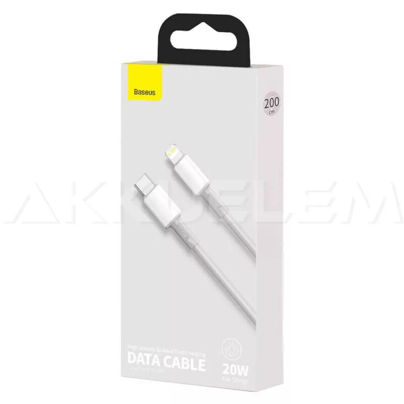 Baseus USB-C/iPhone Lightning kábel 2m fehér 20W