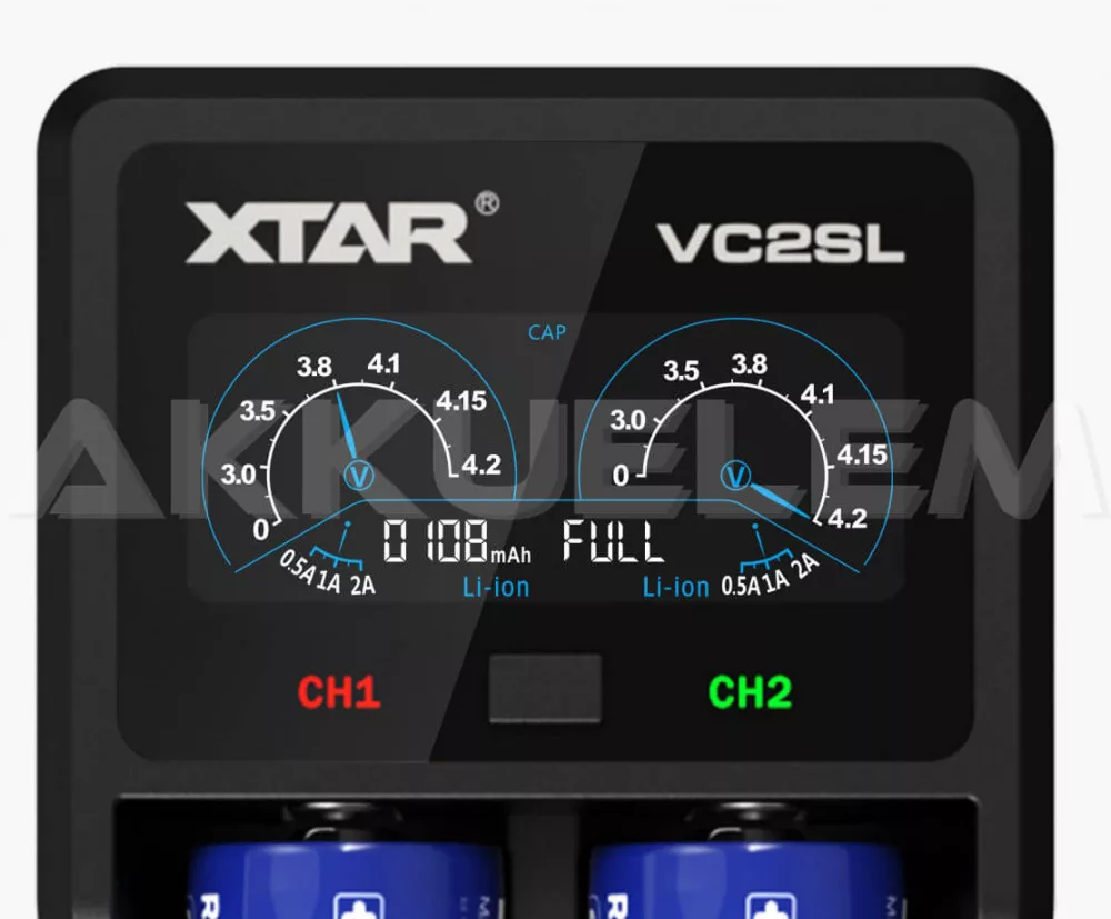 XTAR VC2SL Li-ion és Ni-MH akkutöltő