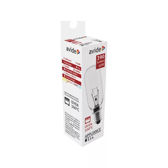 Sütő izzó 230V 40W E14 Avide 300°C-ig 3000K