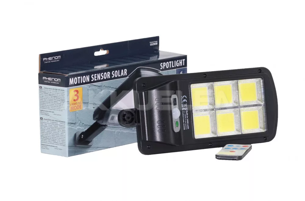 Mozgásérzékelős szolár reflektor távirányítóval 6 COB LED 5W 300lum