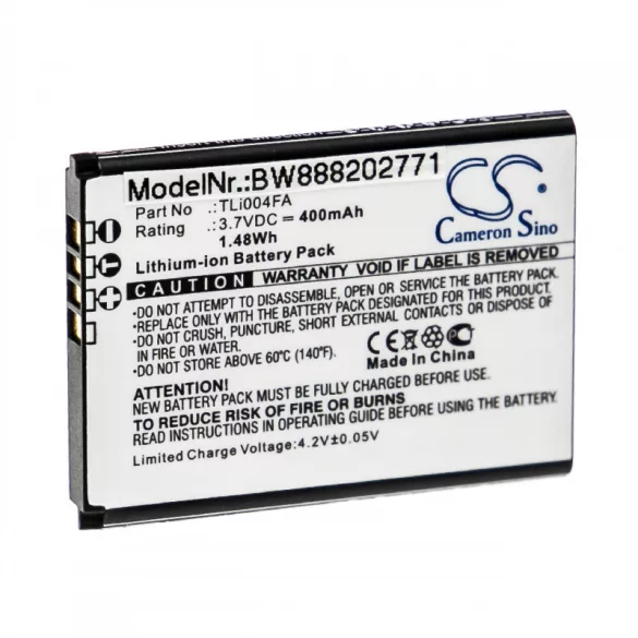 Utángyártott mobiltelefon akkumulátor Alcatel TLi004FA 400mAh 3.7V Li-ion - VHBW