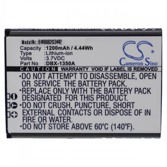Utángyártott mobiltelefon akkumulátor Doro DBX-1350A 1200mAh 3.7V Li-ion - VHBW