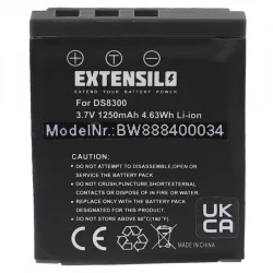   Utángyártott 02491-0028-00 02491-0028-01 02491-0028-05 1250mAh 3.7V Li-ion kamera akkumulátor