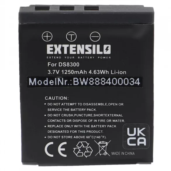 Utángyártott 02491-0028-00 02491-0028-01 02491-0028-05 1250mAh 3.7V Li-ion kamera akkumulátor - VHBW