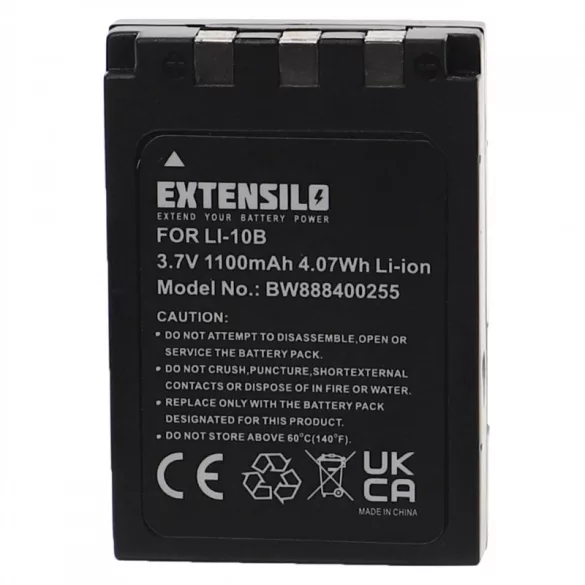 Utángyártott Olympus Li-10B Li-12B 1100mAh 3.7V Li-ion kamera akkumulátor - VHBW