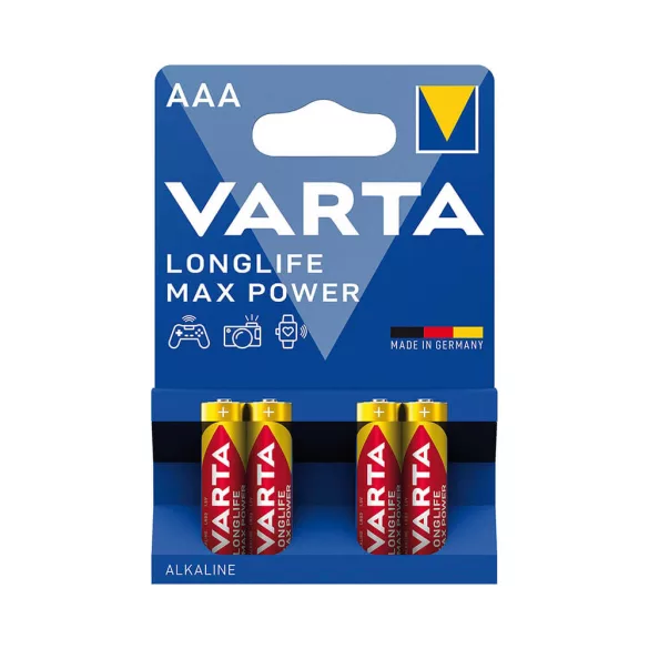 Varta Longlife Max Power LR03 AAA elem 4db/csomag (ár/csomag)