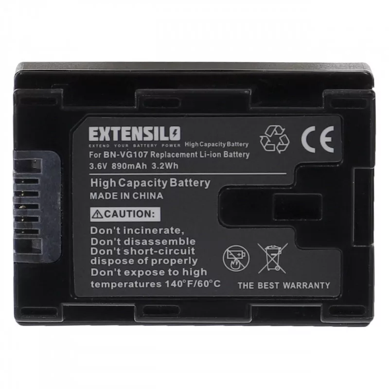 Utángyártott JVC BN-VG107 BN-VG107E BN-VG107U BN-VG107US 890mAh 3.6V Li-ion kamera akkumulátor