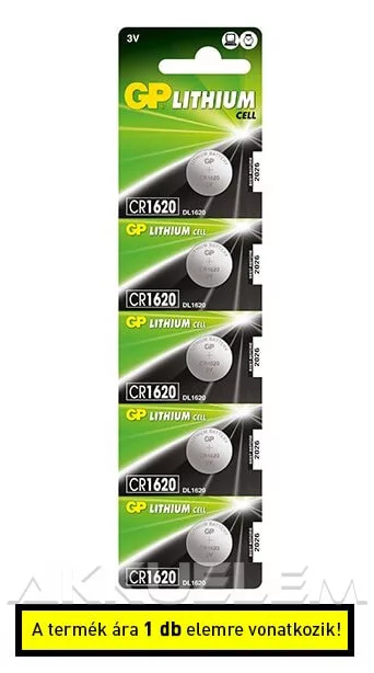 GP CR 1620 3V lítium gombelem