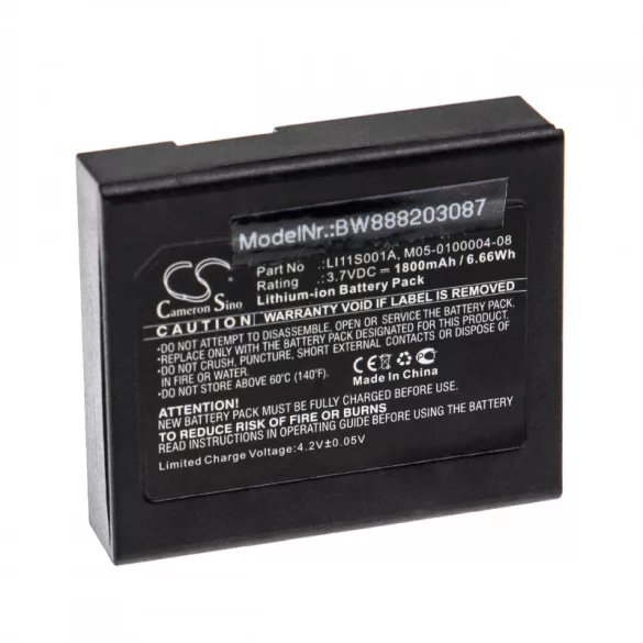 Utángyártott Mindray 022-000008-00 LI11S001A 1800mAh 3.7V Li-ion orvosi eszköz akkumulátor - VHBW