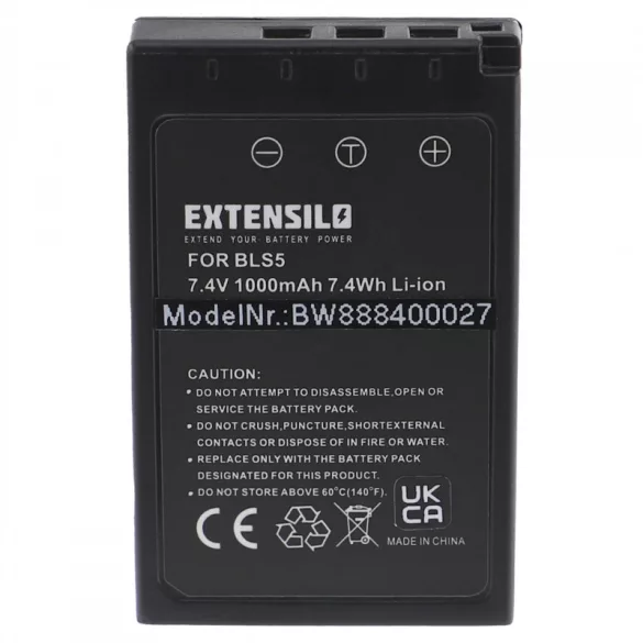 Utángyártott Olympus BLS-5 BLS-50 BLS50 1000mAh 7.4V Li-ion with info chip kamera akkumulátor - VHBW