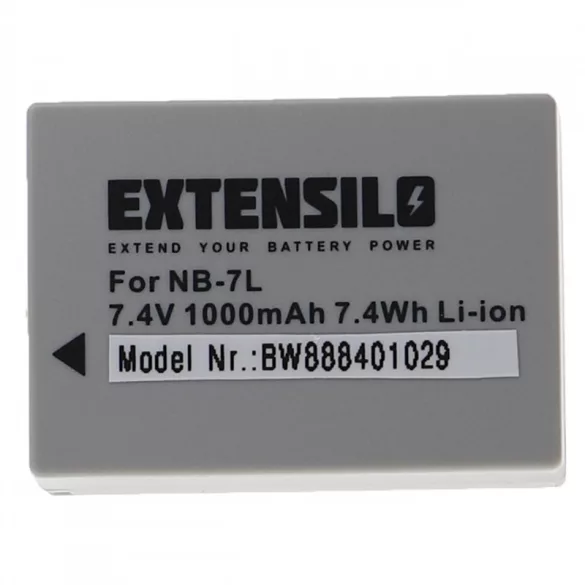 Utángyártott Canon NB-7L 1000mAh 7.4V Li-ion kamera akkumulátor - VHBW