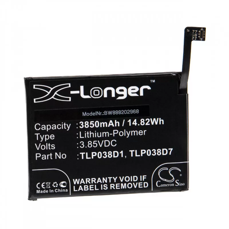 Utángyártott mobiltelefon akkumulátor T-Mobile / Alcatel TLP038D1 3850mAh 3.85V Li-polymer Utángyártott mobiltelefon akkumulátor T-Mobile / Alcatel TLP038D1 3850mAh 3.85V Li-polymer