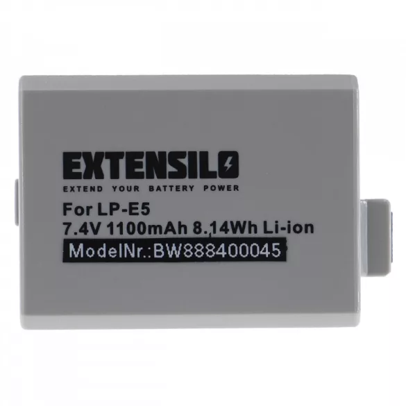 Utángyártott Canon LP-E5 1100mAh 7.4V Li-ion kamera akkumulátor - VHBW