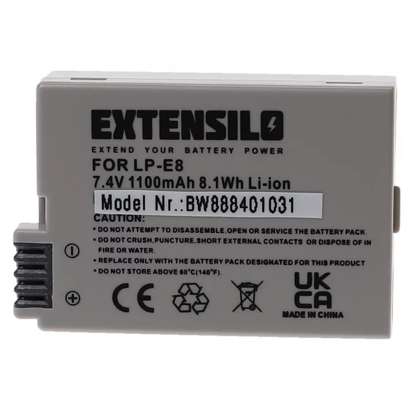 Utángyártott Canon LP-E8 1100mAh 7.4V Li-ion kamera akkumulátor Utángyártott Canon LP-E8 1100mAh 7.4V Li-ion kamera akkumulátor