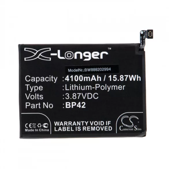 Utángyártott mobiltelefon akkumulátor Xiaomi BP42 4100mAh 3.87V Li-polymer - VHBW
