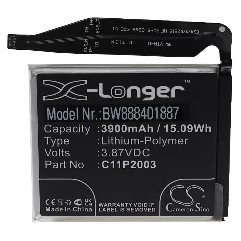 Utángyártott mobiltelefon akkumulátor Asus 0B200-03950000 C11P2003 3900mAh 3.87V Li-polymer Utángyártott mobiltelefon akkumulátor Asus 0B200-03950000 C11P2003 3900mAh 3.87V Li-polymer