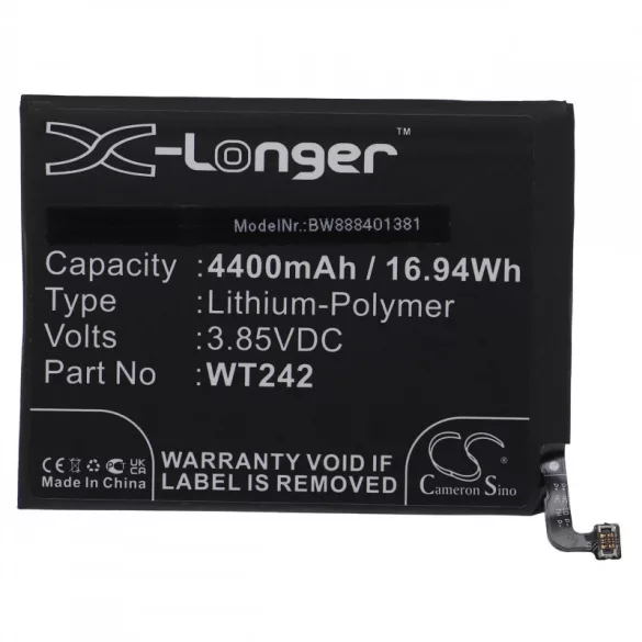 Utángyártott mobiltelefon akkumulátor Nokia WT242 4400mAh 3.85V Li-polymer - VHBW