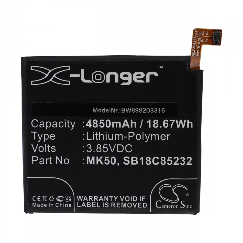 Utángyártott mobiltelefon akkumulátor Motorola MK50 SB18C85232 4850mAh 3.85V Li-polymer