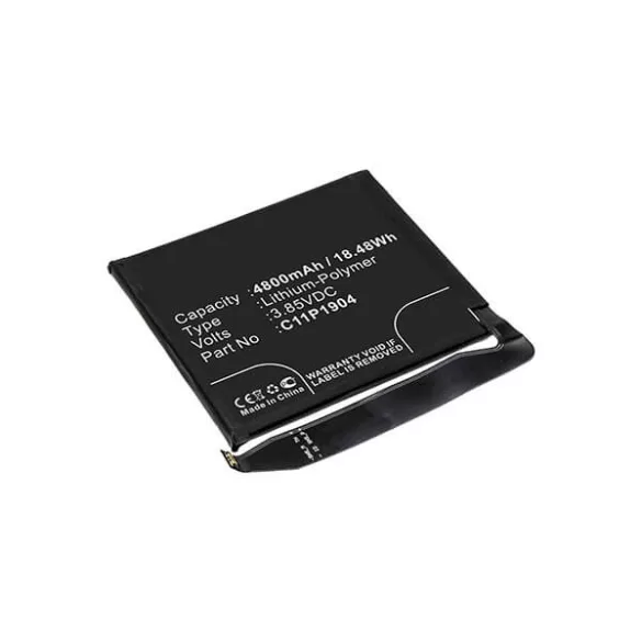 Utángyártott mobiltelefon akkumulátor Asus 0B200-03740200 C11P1904 4800mAh 3.85V Li-polymer - VHBW