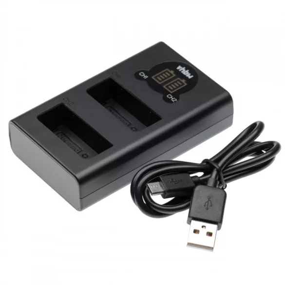 Két csatornás utángyártott akkutöltő USB akkutöltő Panasonic akkukhoz DMW-BLG10 - VHBW