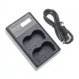 Két csatornás utángyártott akkutöltő (Micro USB / Type C) Canon akkuhoz BP-511 LCD kijelzővel - VHBW