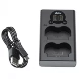 Két csatornás utángyártott akkutöltő (Micro USB / Type C) LCD kijelzővel Fujifilm NP-W235 7.2V Li-Ion akkuhoz - VHBW