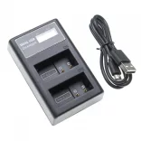 Két csatornás utángyártott akkutöltő (Micro USB / Type C) Panasonic akkukhoz DMW-BLC12 LCD kijelzővel - VHBW