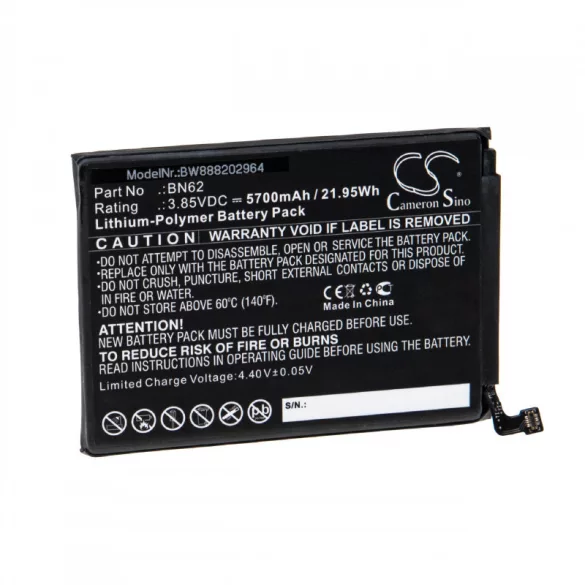 Utángyártott mobiltelefon akkumulátor Poco / Redmi BN62 5700mAh 3.85V Li-polymer - VHBW
