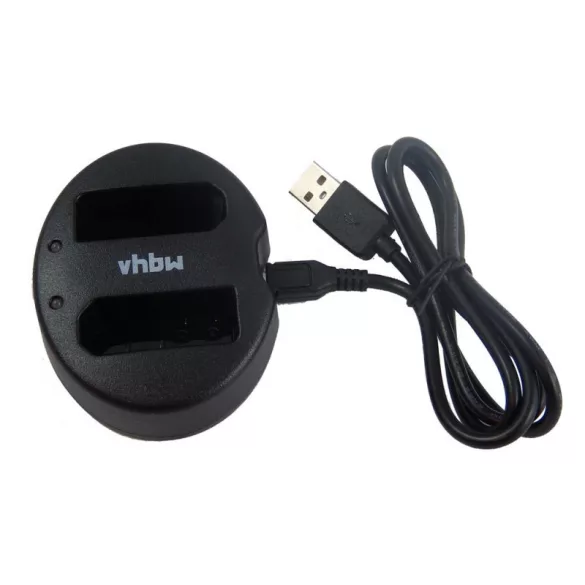 Két csatornás utángyártott akkutöltő USB akkutöltő Canon LP-E10 akkuhoz - VHBW