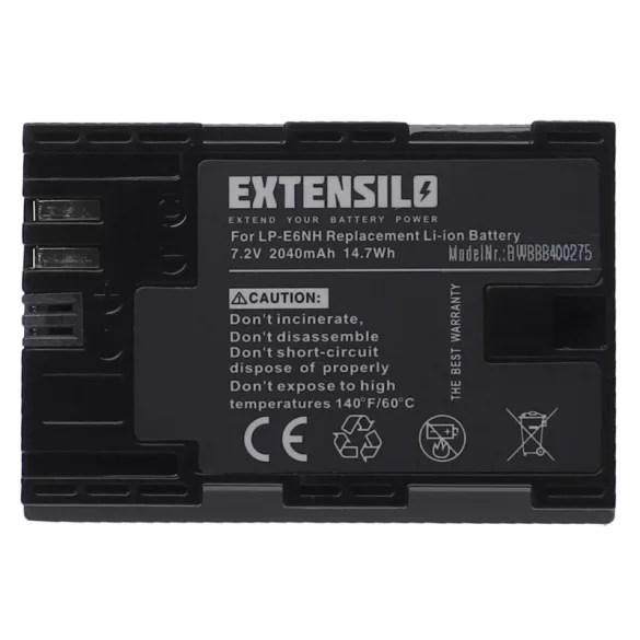Utángyártott Canon LP-E6 LP-E6NH 2040mAh 7.2V Li-ion kamera akkumulátor - VHBW