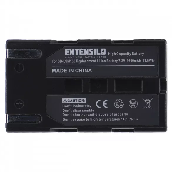 Utángyártott Samsung SB-LSM160 SB-LSM320 SB-LSM80 1600mAh 7.2V Li-ion kamera akkumulátor - VHBW